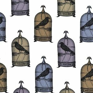 Fabric - Jackdaws in Cages