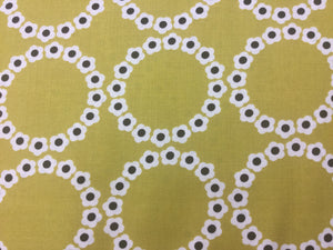 Fabric - Mustard Flower Circles