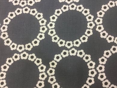 Fabric - Grey Flower Circles