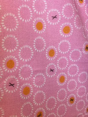 Fabric - Dashwood Orange and White Circles on Pink
