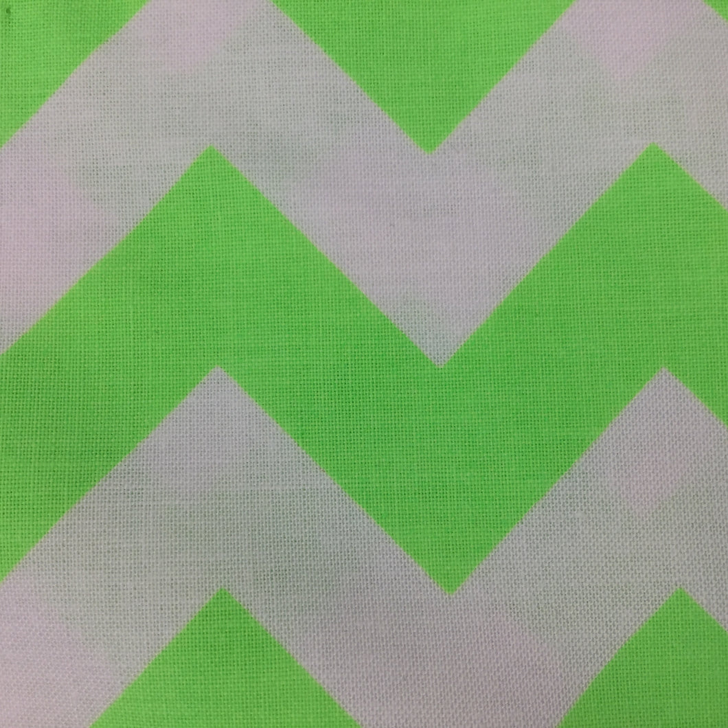 Fabric - Neon Green and White Chevrons