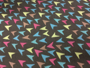 Fabric - Multi Coloured Arrow Heads on Grey