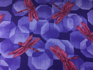Fabric - Dragonflies on Purple