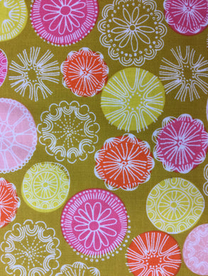 Fabric - Dashwood Flowers on Golden Yellow