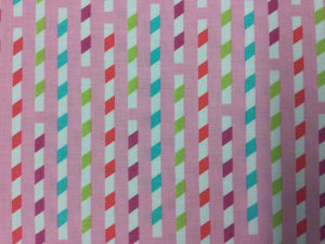 Fabric - Drinking Straws on Pink