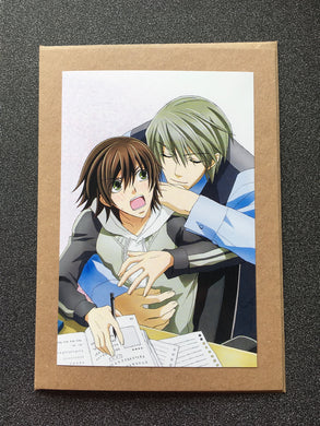 Junjou Romantica - Akihiko Usami and Misaki Takahashi - Interrupting Homework - Greeting Card