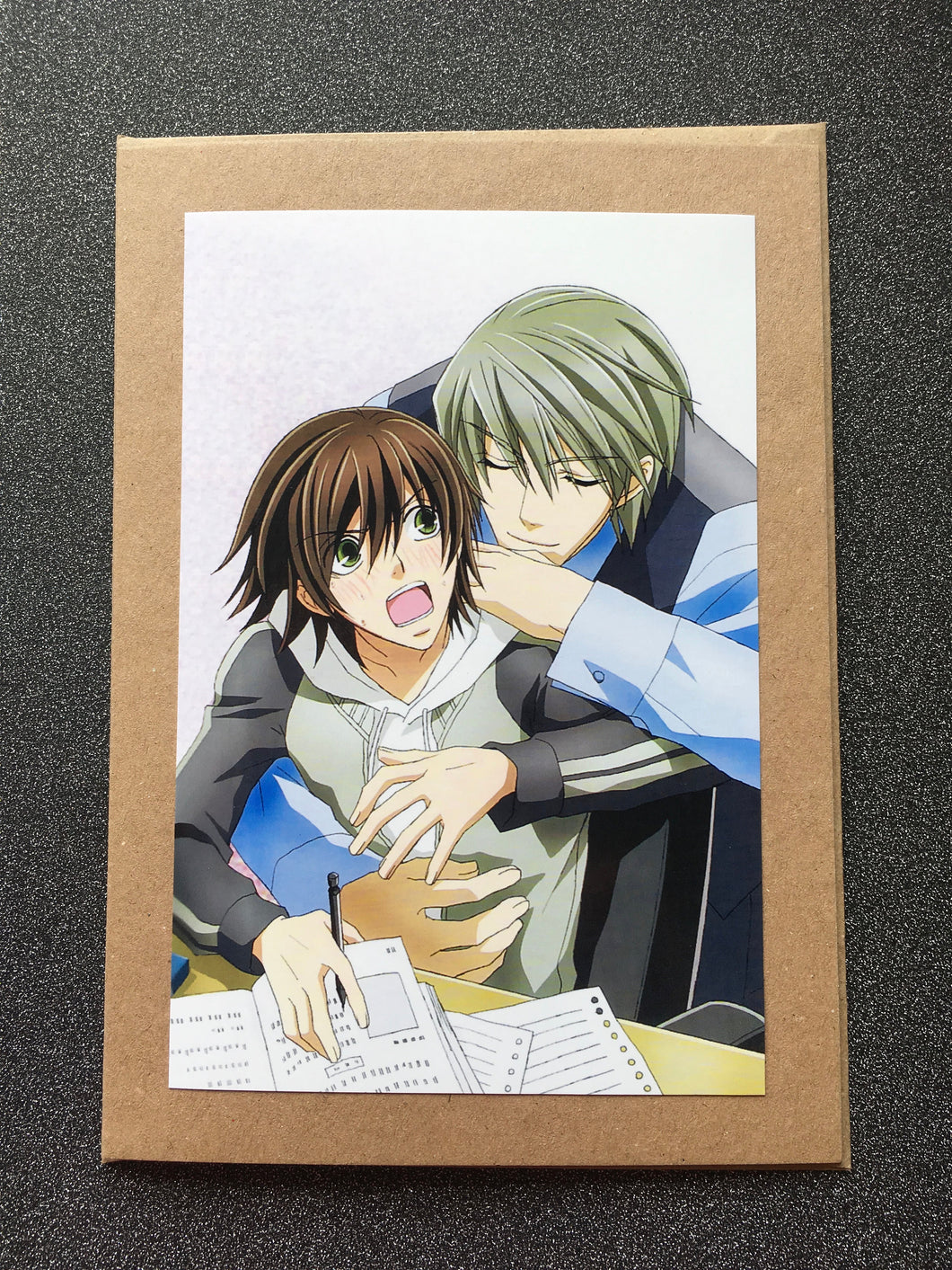 Junjou Romantica - Akihiko Usami and Misaki Takahashi - Interrupting Homework - Greeting Card
