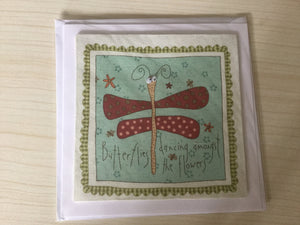 Fabric and Googly Eye Butterfly - Childrens - Greeting Card