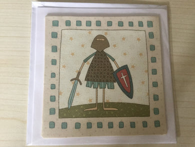 Fabric - Knight - Childrens - Greeting Card