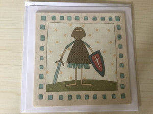 Fabric - Knight - Childrens - Greeting Card