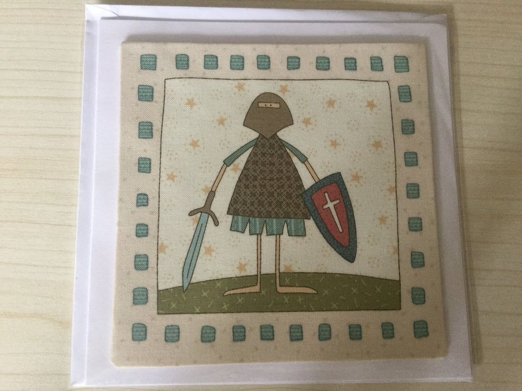 Fabric - Knight - Childrens - Greeting Card