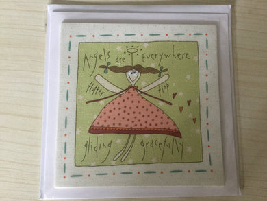 Fabric - Angels are Everywhere - Childrens - Greeting Card