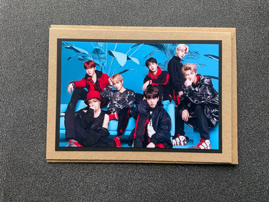 BTS - RM - Tae - JK - Jin - Jimin - Suga - J-Hope - Black & Red Outfits - Group Picture - Greeting Card etc