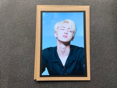 BTS - Jin - Kim Seok Jin - Blonde Hair - Closed Eyes - Greeting Card etc