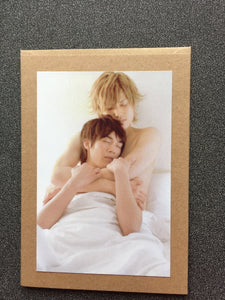 DaiMao in Bed - Takumi Kun Series - Hayama Takumi and Saki Giichi - Watanabe Daisuke and Hamao Kyousuke  - Greeting Card