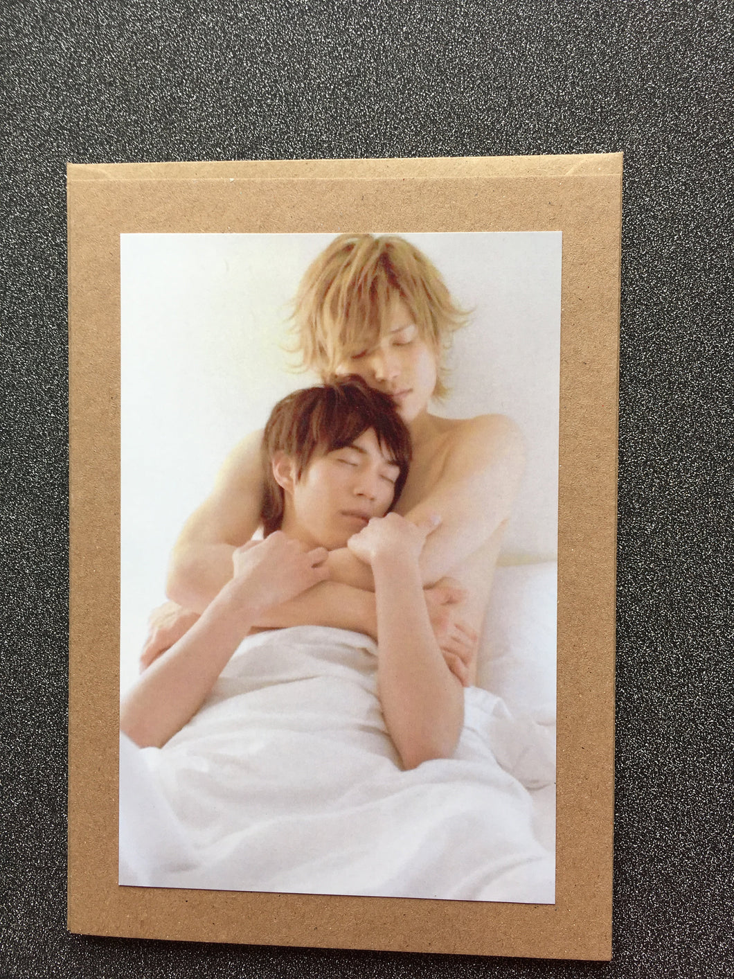 DaiMao in Bed - Takumi Kun Series - Hayama Takumi and Saki Giichi - Watanabe Daisuke and Hamao Kyousuke  - Greeting Card
