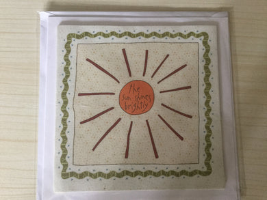 Fabric - Sunshine - Childrens - Greeting Card