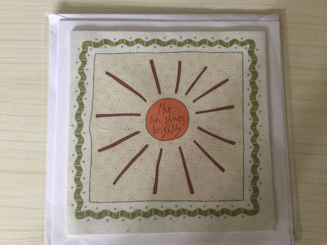 Fabric - Sunshine - Childrens - Greeting Card