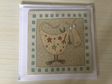 Fabric - Googly Eyed Dragon - Childrens - Greeting Card