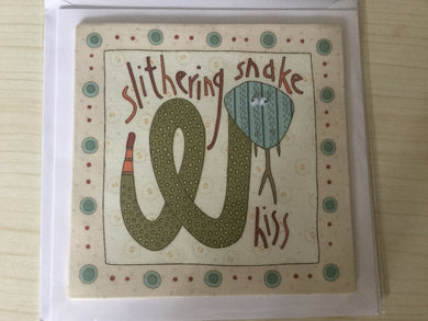 Fabric - Slithering Snake- Childrens - Greeting Card