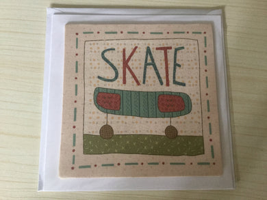 Fabric - Skate- Childrens - Greeting Card