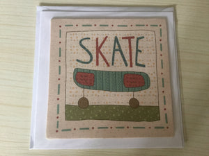 Fabric - Skate- Childrens - Greeting Card
