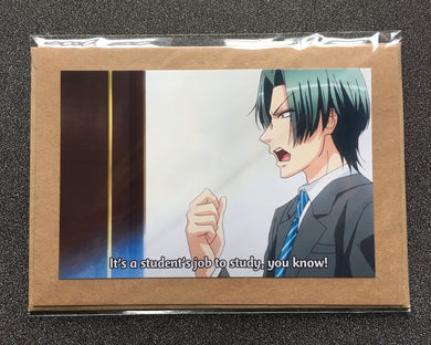 Love Stage - Rei Sagara - It’s a Students job to Study - Greeting Card