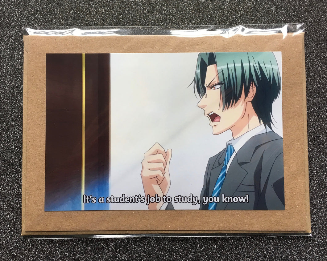Love Stage - Rei Sagara - It’s a Students job to Study - Greeting Card