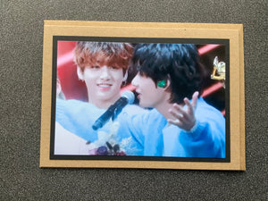 BTS - Tae Kook - Fluffy Pink Blue Jumpers - V - Kim Tae Hyung - Jungkook - Jeon Jung Kook Greeting Card etc
