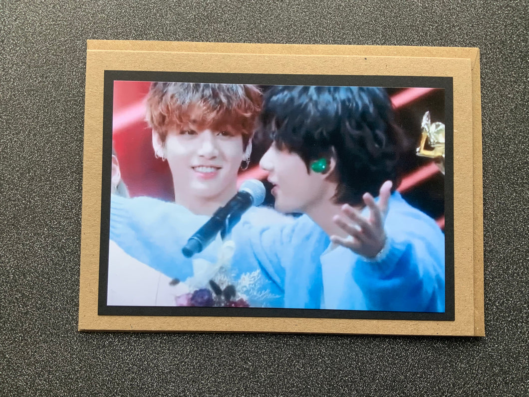 BTS - Tae Kook - Fluffy Pink Blue Jumpers - V - Kim Tae Hyung - Jungkook - Jeon Jung Kook Greeting Card etc