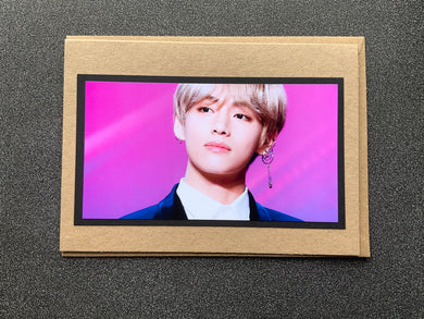 BTS - V - Tae - Kim Tae Hyung - Pink Background - Greeting Card etc