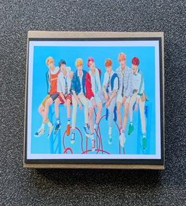 BTS - Rap Monster - Tae - JK - Jin - Jimin - Suga - J-Hope - Sat on High Bench - Group Picture - Greeting Card etc